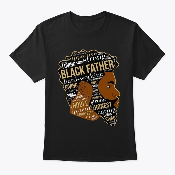 

African American Father Custom Cotton Round Neck Printed Short Sleeve T-Shirt
