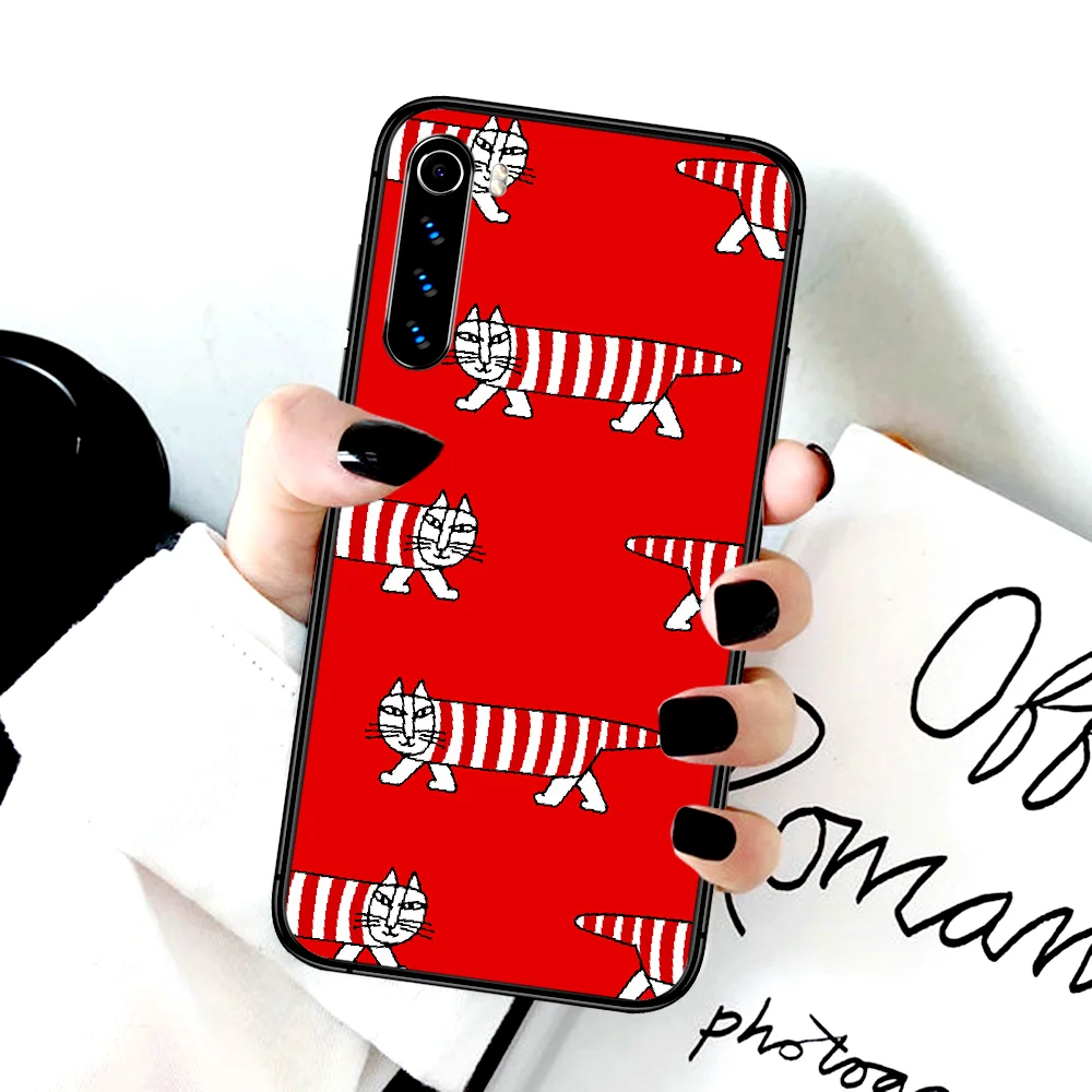

Cute Cat Lisa Larson Phone Case For Xiaomi Redmi Note 7 8 8T 9 9S 4X 7 7A 9A K30 Pro Ultra black Bumper Silicone Back Luxury