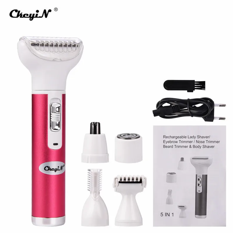 

5 in 1 Women Epilator Female Eyebrow Trimmer Lady Shaver For Hair Removal Shaving Machine Face depilador Bikini Depilatory P40