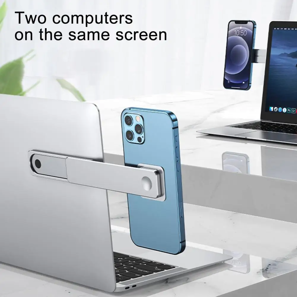 

Laptop Magnetic Holder Dual Screen Adjustable Aluminum Alloy Notebook Phone Side Mount Bracket for Desk