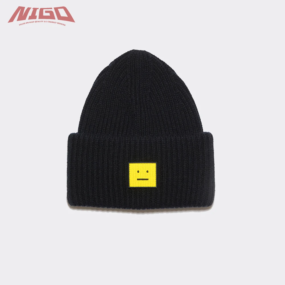 

Зимняя вязаная шапка с логотипом NIGO Ms 21ss, Повседневная вязаная шапка с улыбкой # nigo59164