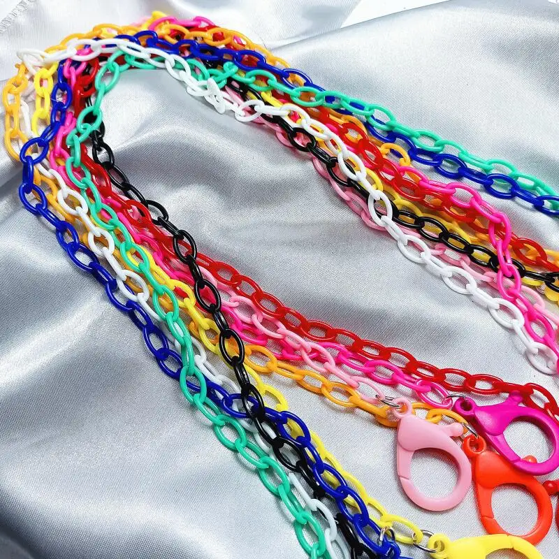 9 pcs new trendy multi function mask chain fashion acrylic link chain for necklace phone bag long chain for women kids men gift free global shipping