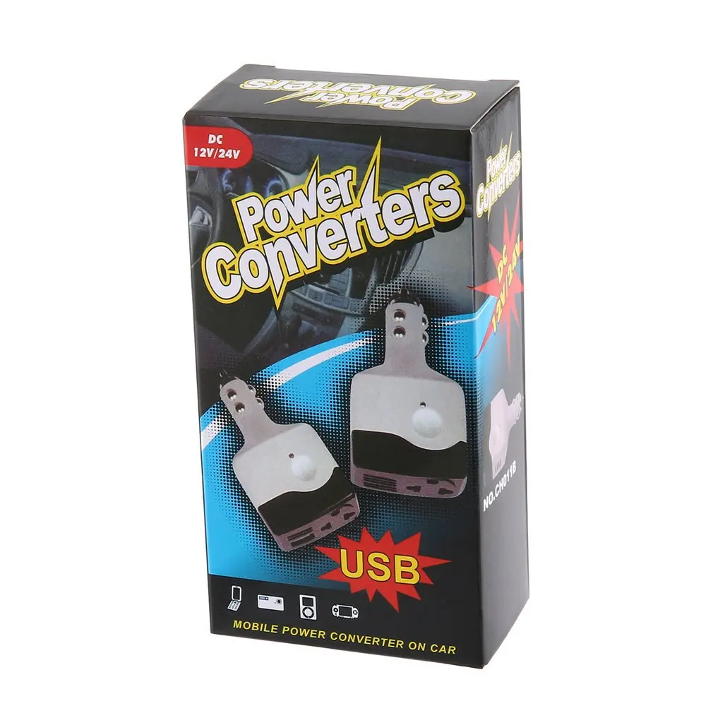 dc 1224 v to ac 220 vusb 6 v car power inverter adapter mobile auto power car charger converter with usb interface free global shipping