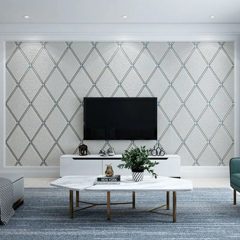 Beibehang оленьей кожи бархатная Алмазная решетка настенная бумага для гостиной