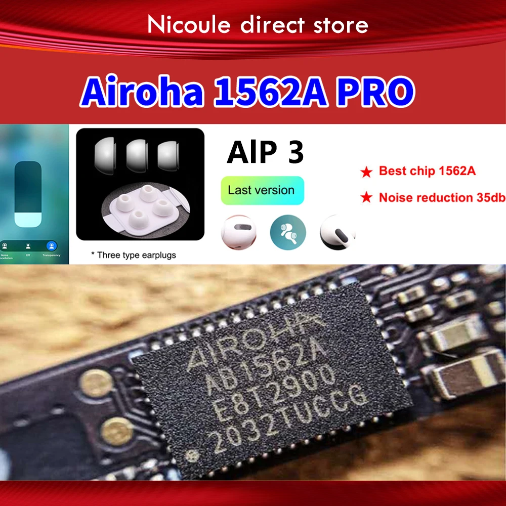 

Airoha 1562A Dual ANC Mic Active Noise Cancellation Hey Sri Hybrid ANC Spatial Audio Metal Hinge Real Vents Wireless Earbuds