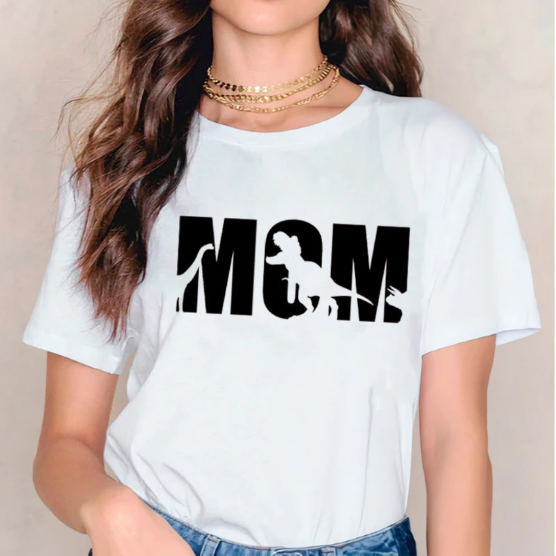 Женская футболка с надписью мама и принтом динозавра|Футболки| |