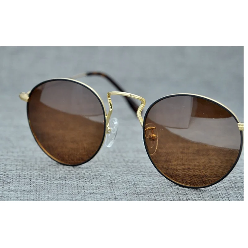 Круглые титановые солнцезащитные очки в стиле ретро зеркальные поляризационные