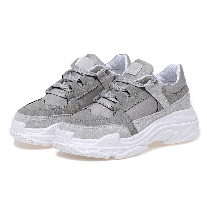 Новые весенние кроссовки женские туфли на платформе и высоком каблуке криперы