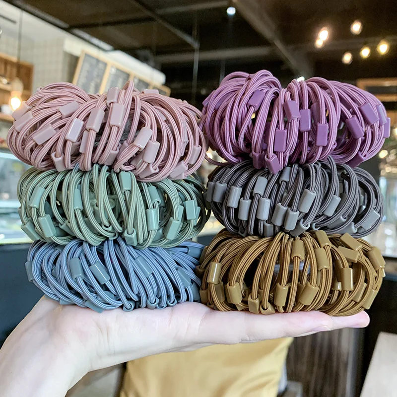 Однотонные милые эластичные повязки для волос 100 шт./лот девочек резинка заколка