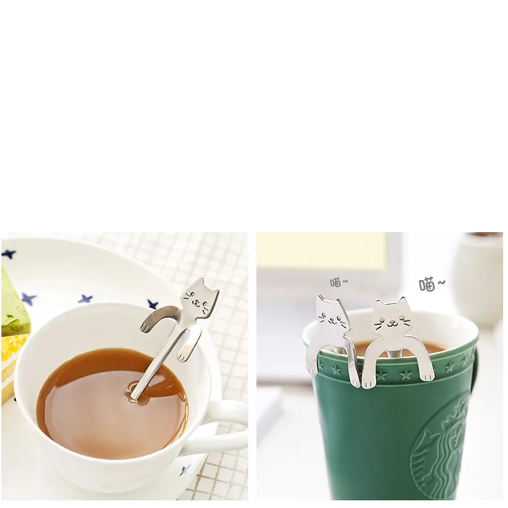 1 шт. Милая ложка в виде кошки столовые приборы инструменты для питья кухонный