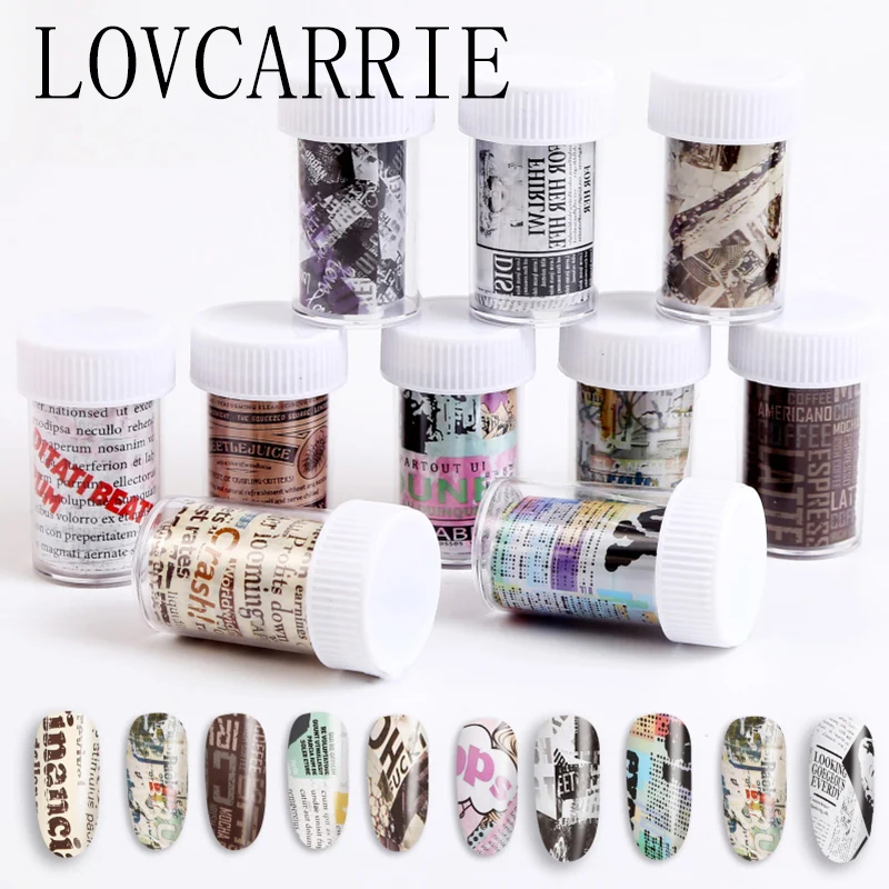 1 шт. наклейка для дизайна ногтей с буквами s винтажная газета из фольги наклейки