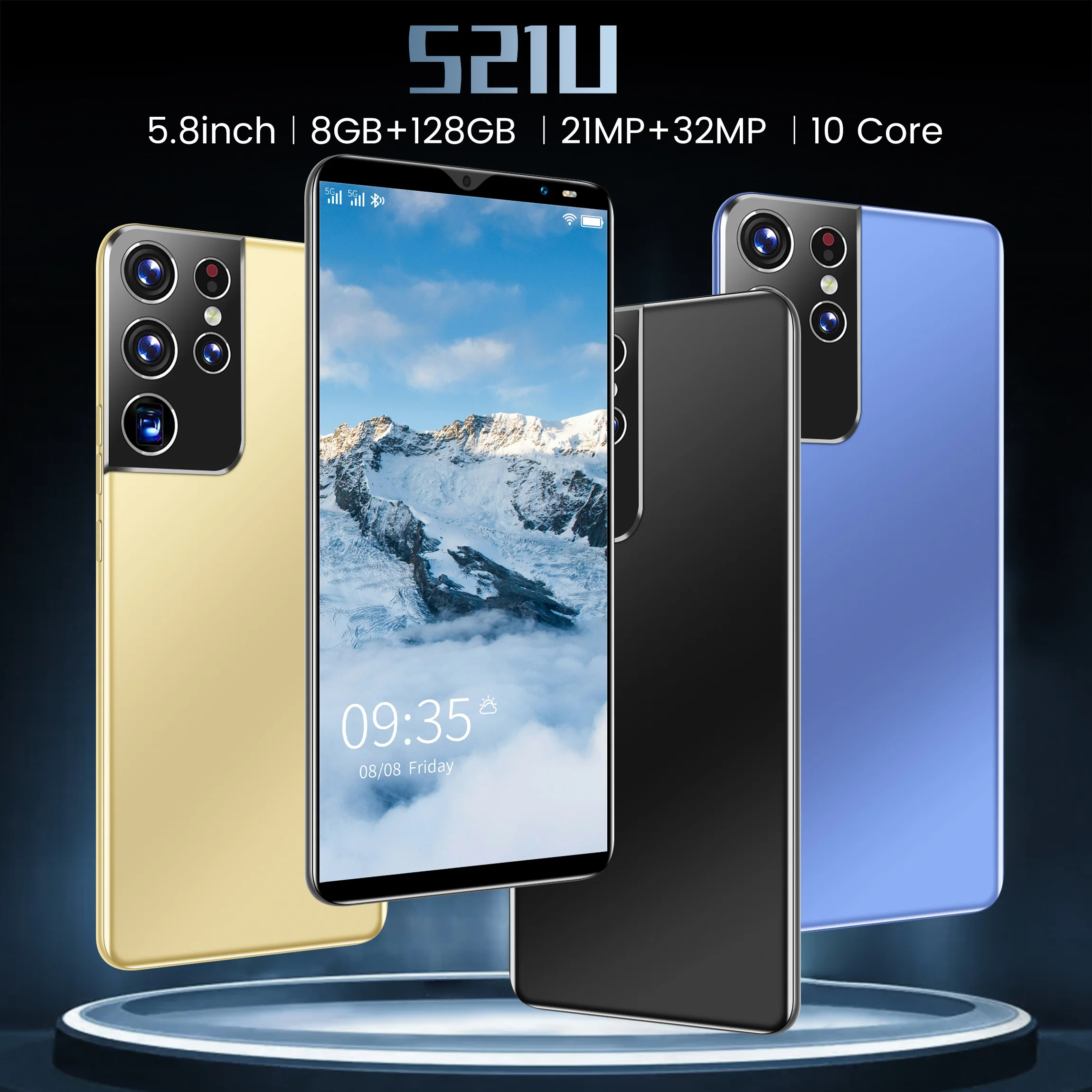 

[World Premiere] S21U Android 10 Smartphone 5.8'' Network phones 10 Core 4800mAh 32MP Camera 8GB RAM 128GB ROM Cell Phones