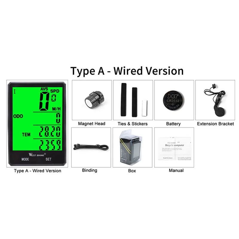 

New Bike 2.8 Inch Screen Wireless Cycle Computer Wired Bike Computer Waterproof Speedometer Odometer Drop Shipping