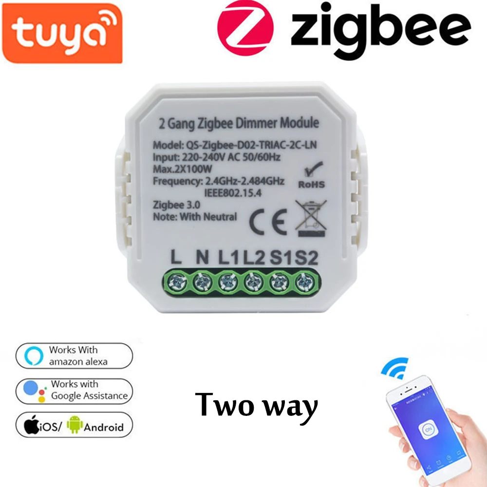ZigBee 3 0 Smart диммер экшн камера с Wi Fi подключением умный светильник переключатель 2