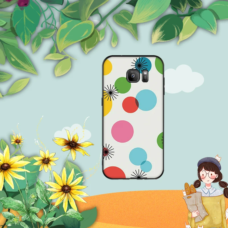 Polka Dots Case For Samsung S6 S7 EDGE S8 S9 PLUS Soft Silicone Cover S10 NOTE 8 9 M10 M20 M30 Coque Funda | Мобильные телефоны и