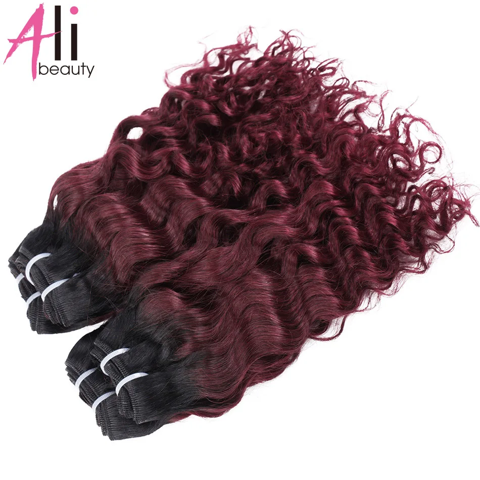Волнистые человеческие волосы Ali beauty с эффектом омбре 1B/27 волнистые короткие в