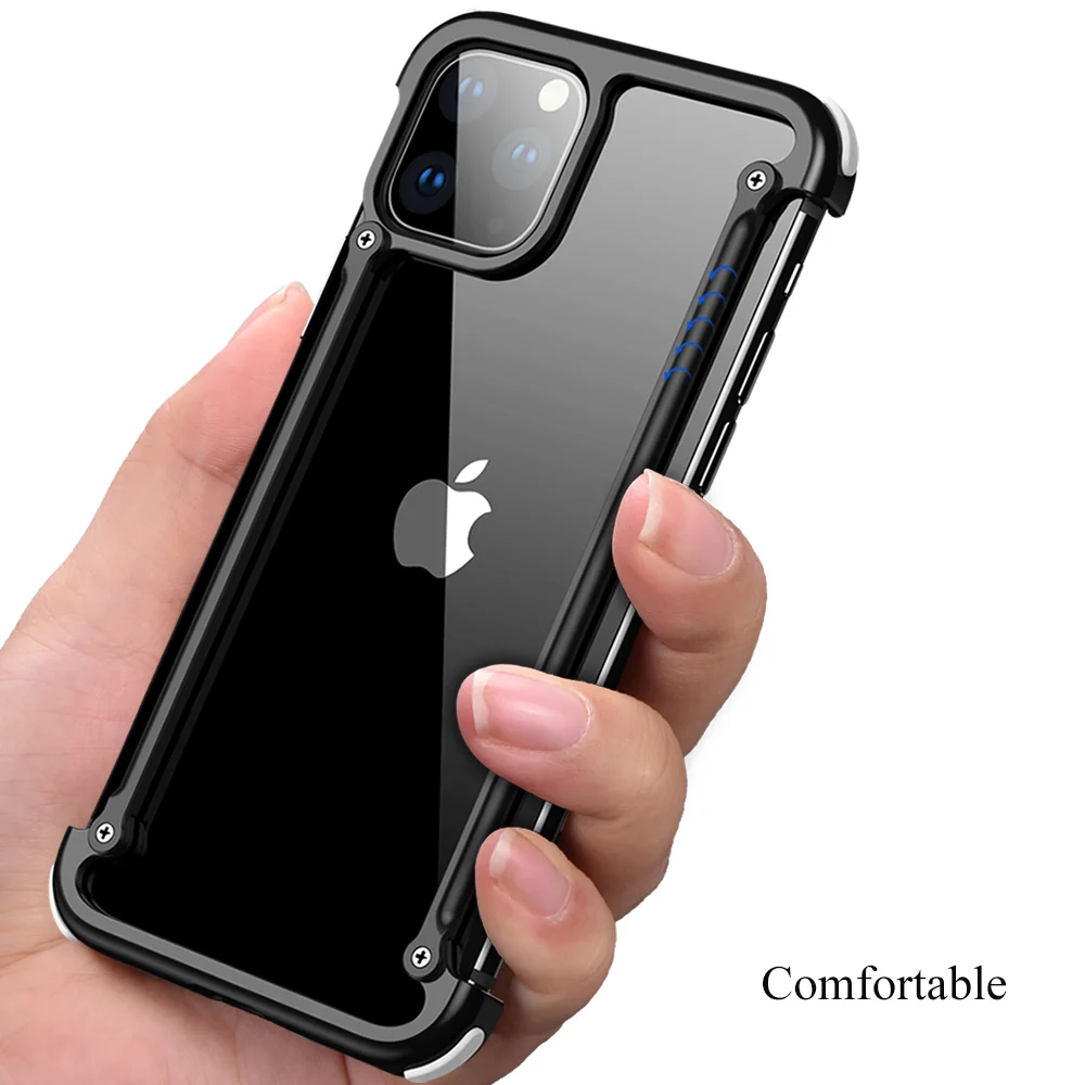 Чехол для телефона Iphone 11 11pro max роскошный металлический каркас в форме подушки