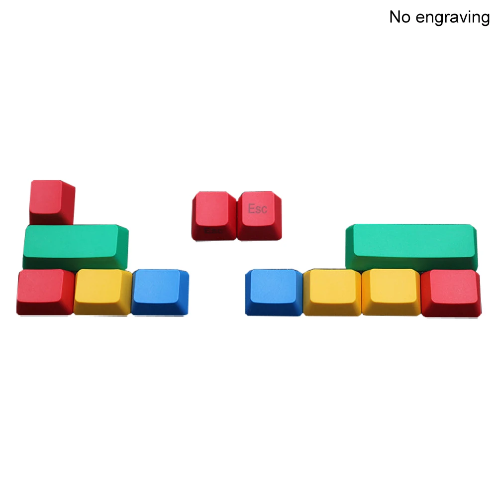 

12Pcs/Set Key Caps PBT Light-proof Color Matching Mechanical Keyboard Keycaps Replacement Keycaps Kit RBT color Keycaps