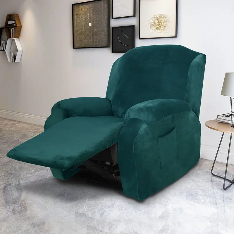 Новинка 4 отделения толстый Бархатный Чехол для кресла с откидывающейся спинкой