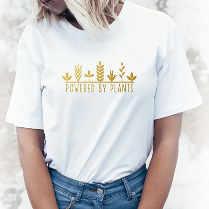 Летняя женская модная футболка с принтом растения подарок на день рождения