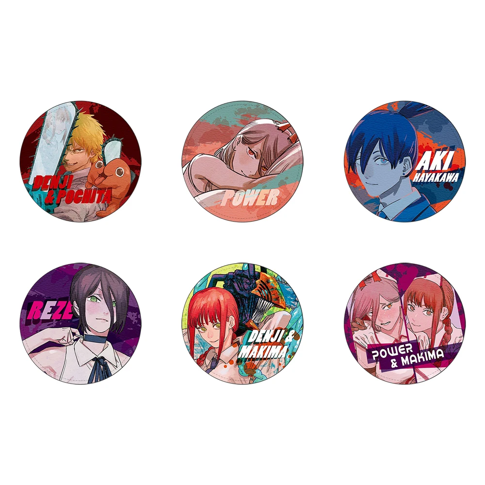 

Chainsaw Man Anime Power Makima Denji Hayakawa Pochita Reze AKI 50mm Metal Badge Brooch Pins