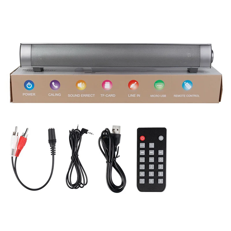Беспроводная bluetooth колонка 4 0 звуковая панель с дистанционным управлением tf