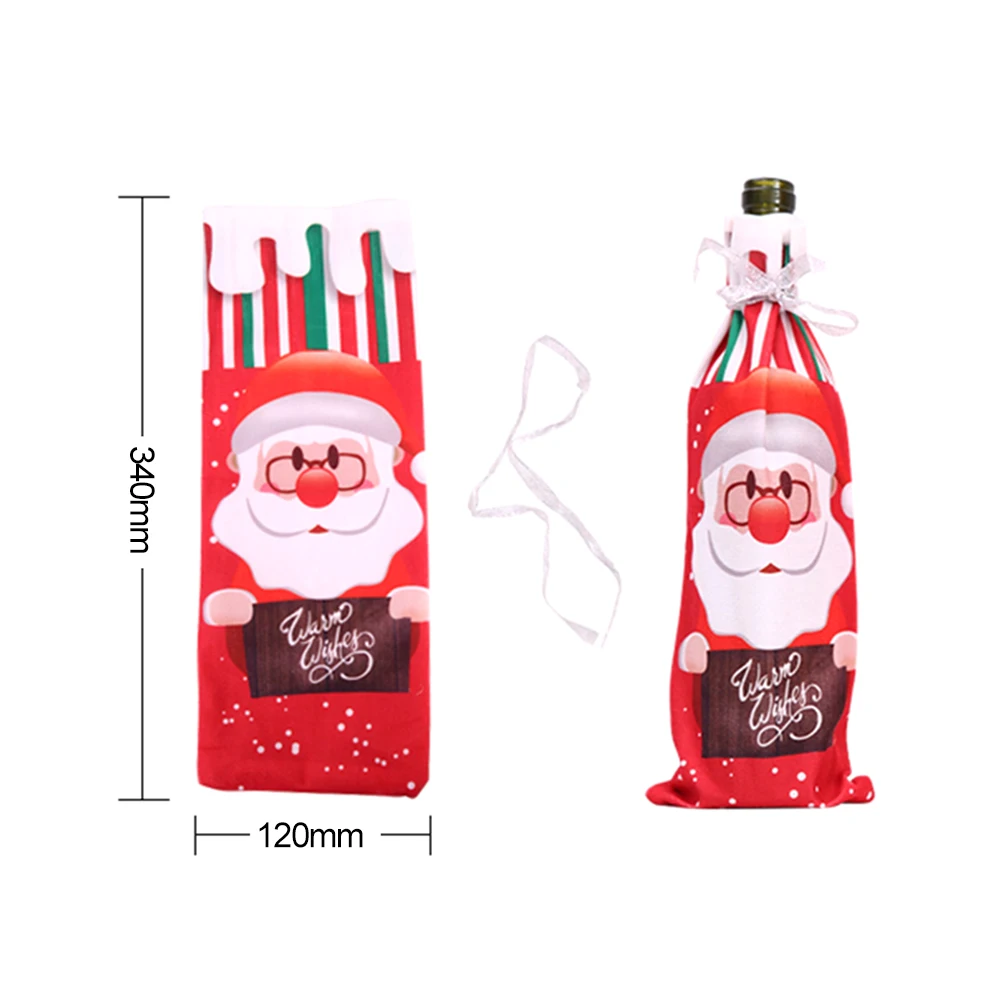 Рождественская бутылка вина крышка сумки Чехлы Gife держатель с Санта