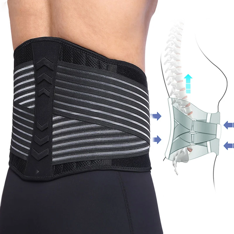 

Регулируемый двойной ремень на талию 8, поддерживаемый пояс для облегчения боли, приседаний для тяжелой атлетики, фитнес-браслет унисекс, фо...