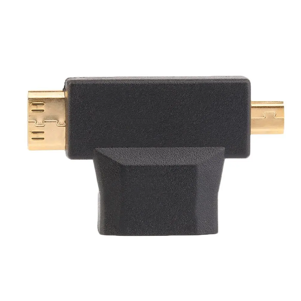 Черный переходник HDMI Type A типа Мама папа Mini Тип C + Micro D|Коробки передач и кабели| |