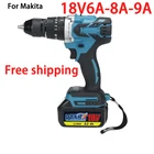 С зарядным устройством BL1860, перезаряжаемая батарея 18 в, 6-9 мАч, литий-ионная батарея для Makita 18 в, батарея 6 Ач, BL1840, BL1850, BL1830, BL1860B, LXT400