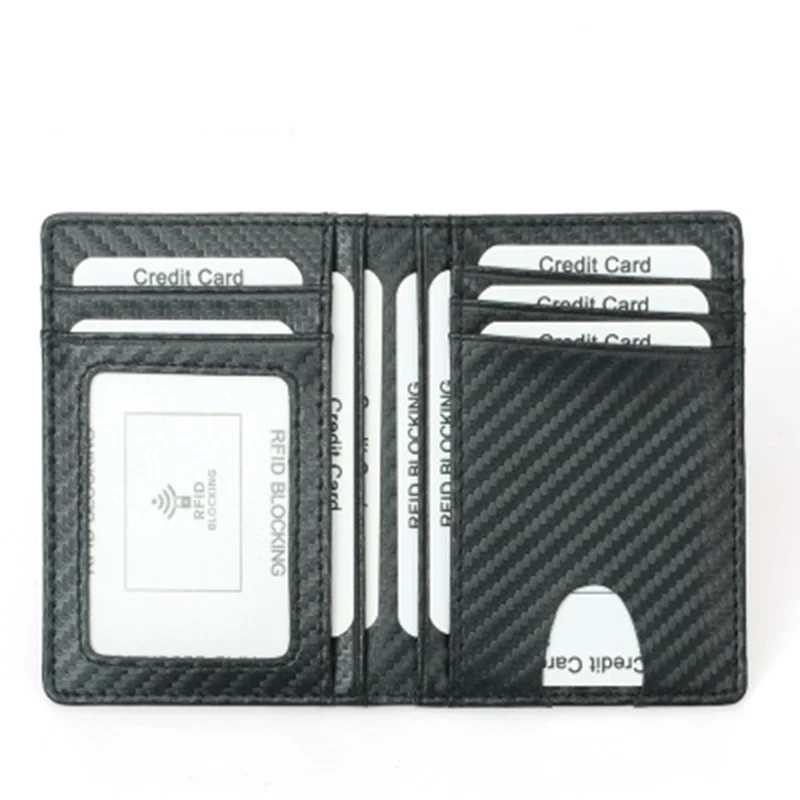 Мужской Тонкий Повседневный держатель для карт из углеродного волокна с 2