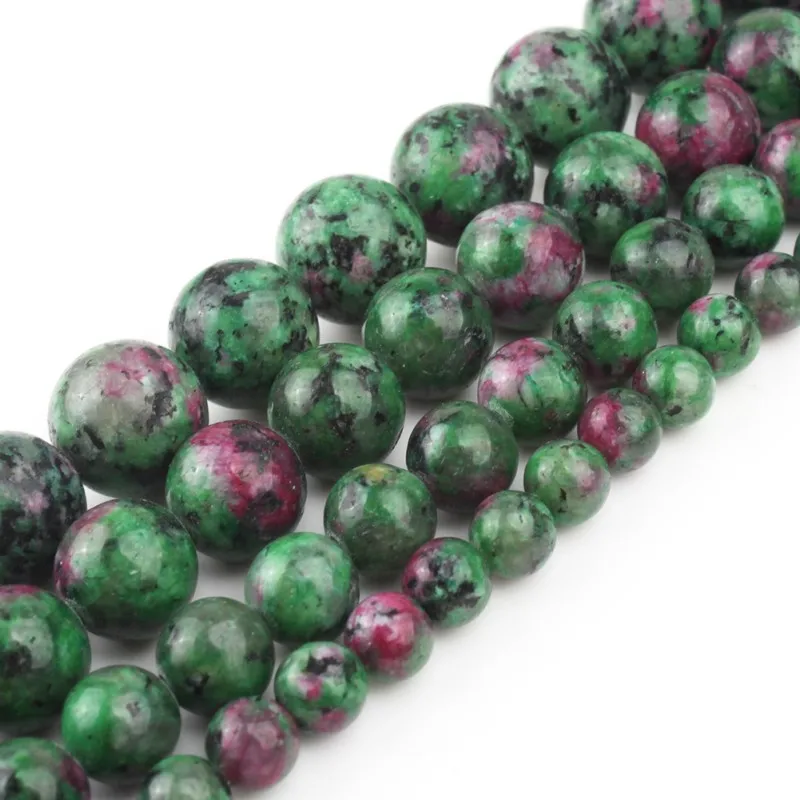 AAA+ Epidote Zoisite Tourmaline Dye Color Stone Beads Round Loose Spacer For Jewelry Making DIY Bracelet 6/8/10/12 mm 15&quot | Украшения и