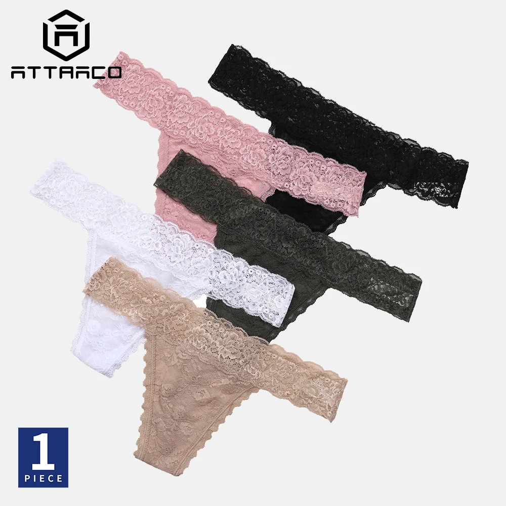

ATTRACO Women Underwear Briefs 1 PCS Lace Thong Panties Tanga Comfort Soft Sexy G String Lingerie нижнее белье женское
