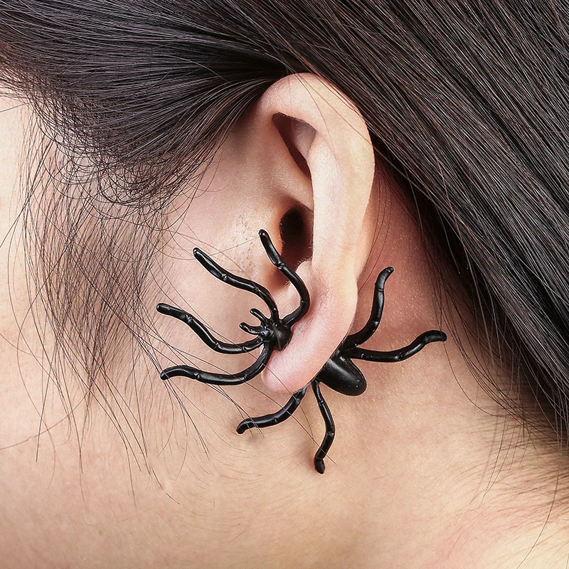 1 шт. панк черный паук крупные серьги готические Преувеличенные насекомое