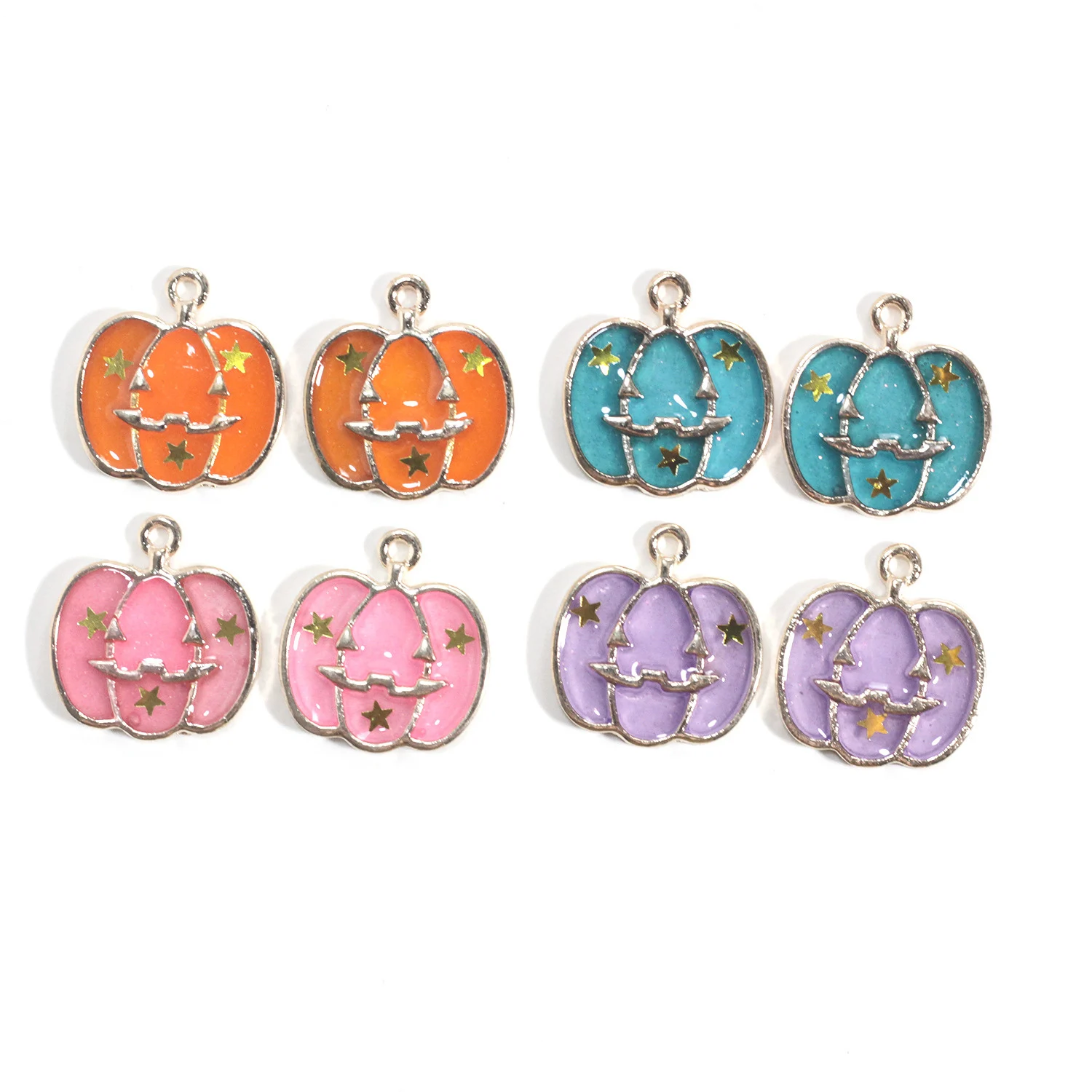 

10Pcs 18*20mm Enamel Halloween Pumpkin Charms For Jewelry Making Pretty Earrings Bracelet Pendants Handcraft Accessories