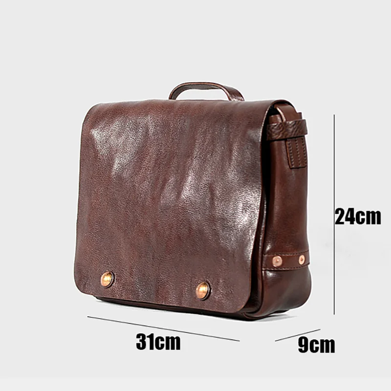 

AETOO Hand-made leather men's shoulder bag, tree cream leather handbag, vegetable tanned leather cross-body bag