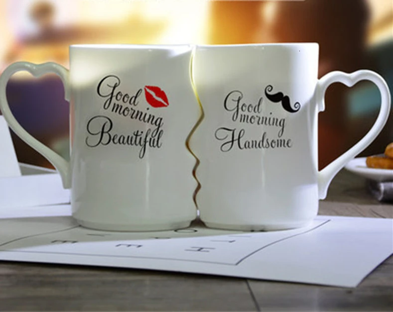 Beard love lips Красивые Летающие Свиньи 2 шт./компл. парный керамический кофе чашка поцелуй креативный День Святого Валентина Свадебная чашка, подарок на день рождения чайная чашка - Цвет: Beard love lips