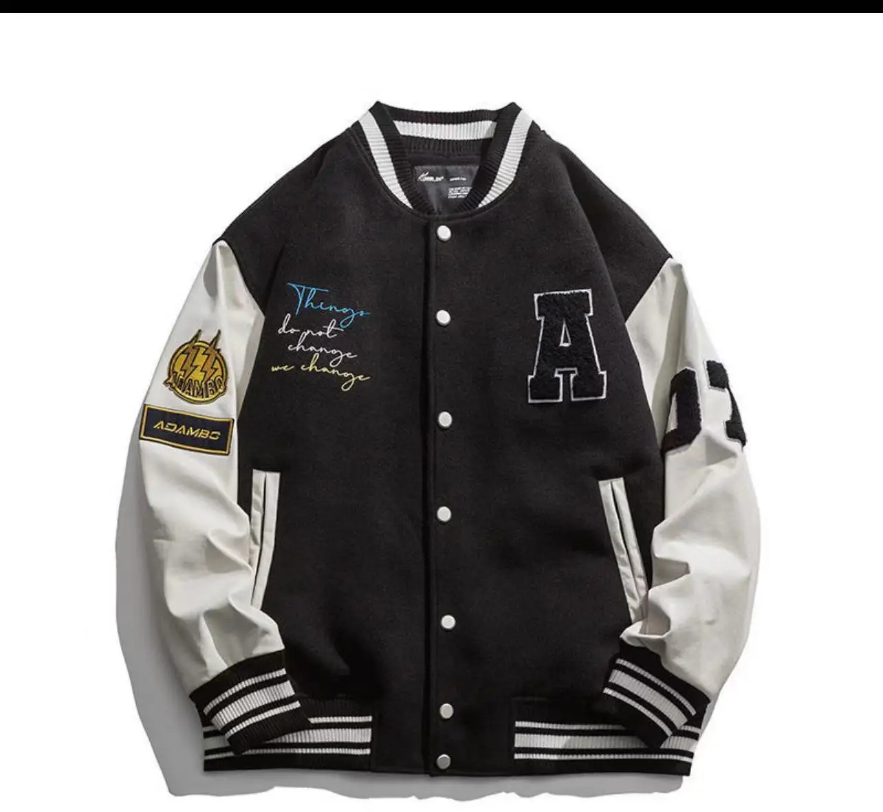 

Autumn Baseball Uniform Coat Men American Retro Harajuku Vintage Loose New Fashion All-match Bomber Jacket Hip hop Streetwear