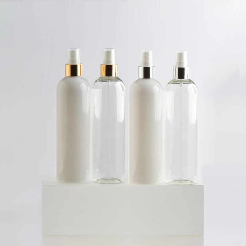 18pcs 400ml Gold Aluminum Sprayer Pump Bottles PET Cosmetic Containers Plastic Perfume Bottle With Mist 400cc Skin Care - Цена: 2712.96