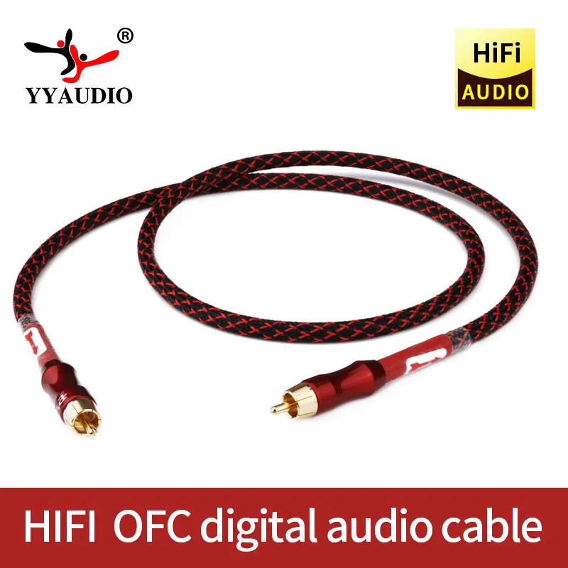 YYAUDIO 4N OFC 75ohm Hifi Digital Coaxial Audio Video Rca Cable Hi-end RCA to RCA Male Subwoofer Audio Cable 1m 2m 3m 5m 8m 10m