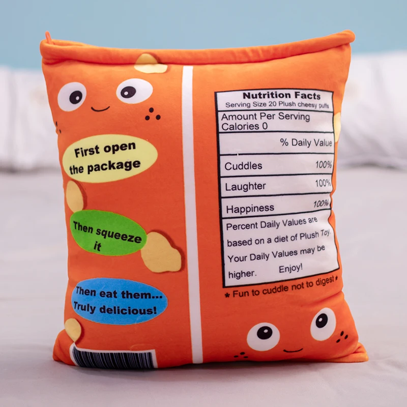 

6pcs 9pcs a bag of cheesy puffs toy stuffed soft snack pillow plush puff kids s birthday christmas gift for child PLH