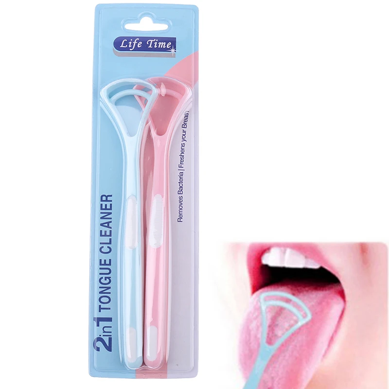 

2PCS Gentle Tongue Cleaner Scraper Tongue Scraper For Kids Plastic Bacteria Clean Set