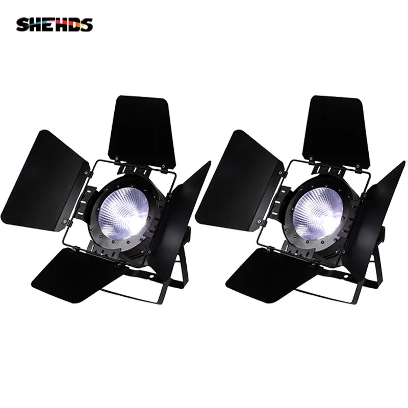 

SHEHDS 2Pcs LED Par COB 200W RGBWA+UV 6IN1/Cool White + Warm White Lighting with Barn Doors For DJ Disco Home Party Nightclub