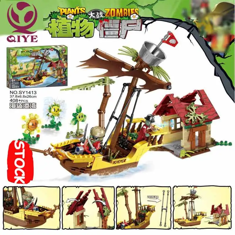 QIYE Новинка кирпичи Lepining Techinc наборы растений против зомби фигурки Playmobil