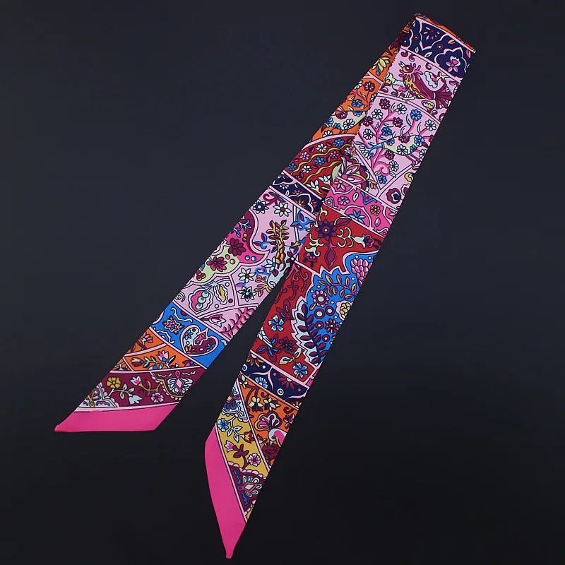 Retro Silk Village Small Flower Printing Scarf Sunscreen Bind Bag Handle Woman Girl Neck Ribbon Hair Hat Accessory More Function | Дом и сад