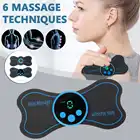 Новый портативный мини Электрический шейный массажер, стимулятор шейного отдела позвоночника, массажер для спины, бедра, снятие боли, массажный патч, Интеллектуальный беспроводной