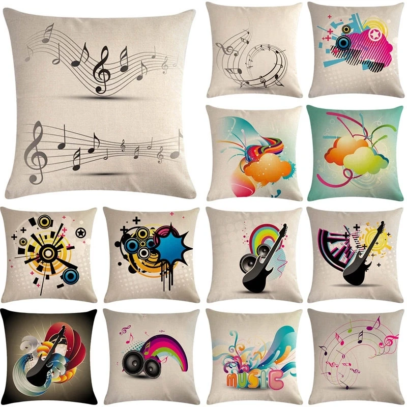 

Декоративная льняная подушка в виде гитары, с мраморным рисунком