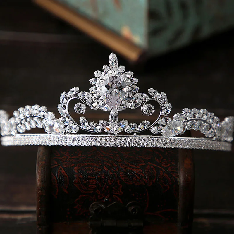 SLBRIDAL стразы из цинкового сплава с фианитом свадебные тиары кубическим цирконием