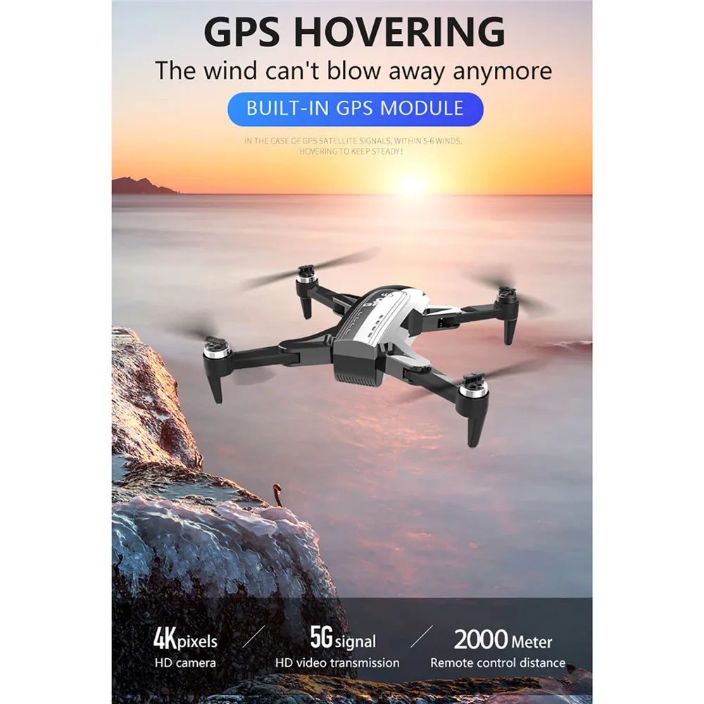 

HD 4K Brushless Aerial Drone GPS Positioning Remote Control Aircraft Smart Follow Shooting UVA 5G