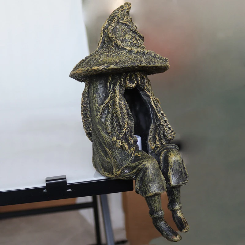 Светодиодная лампа статуя ведьмы Гуль садовый светильник таинственный сидячий